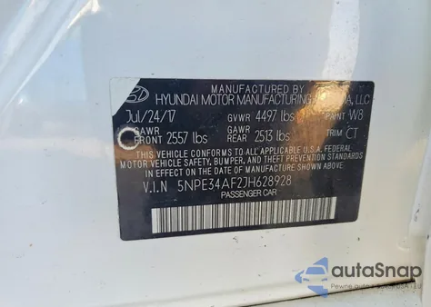2018 Hyundai Sonata Sport from USA, damaged, VIN 5NPE34AF2JH628928